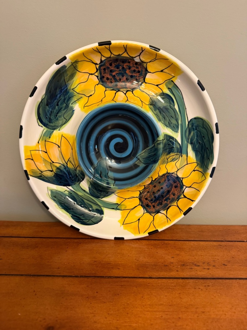 Vintage Sunflower Chip and Dip Serving Dish by Table Arts